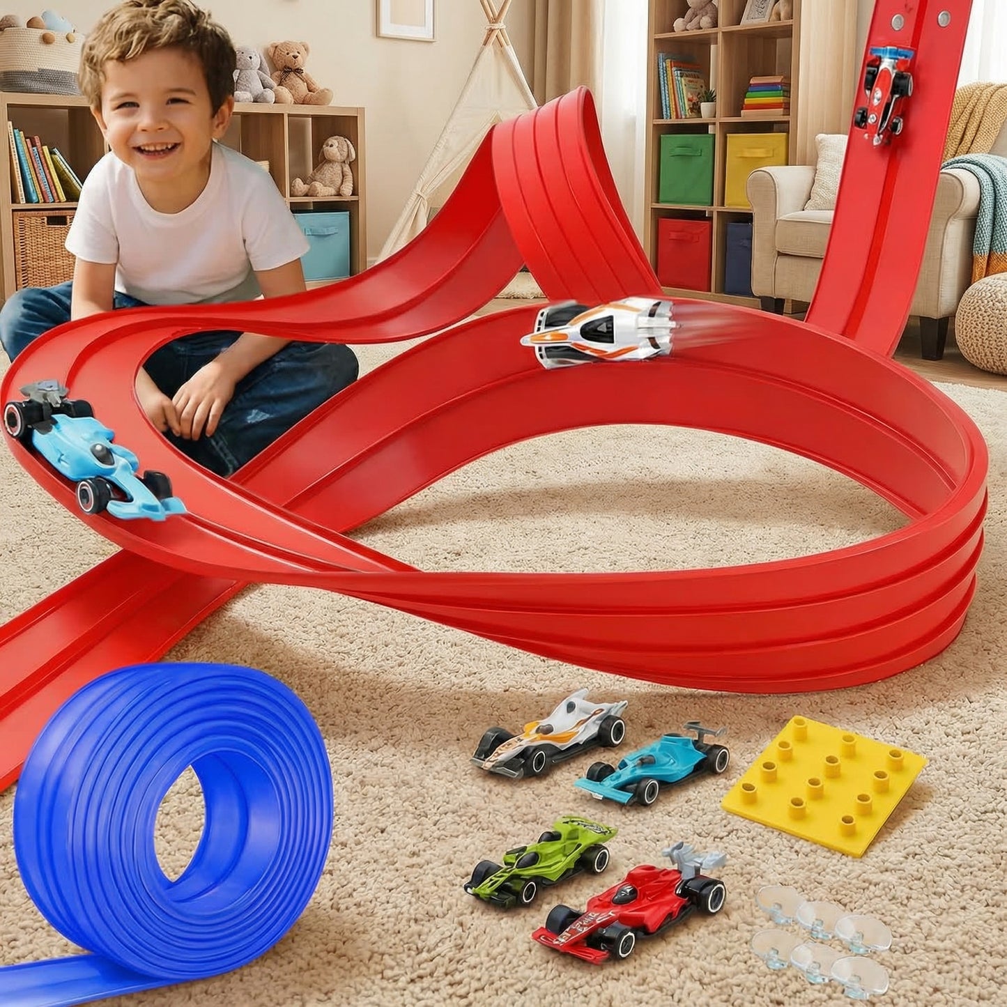 Lunaki | Flexibles Rennstrecken Set mit Autos