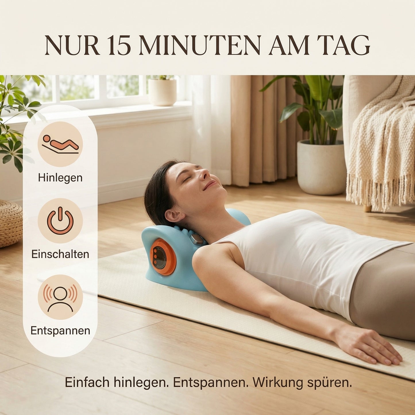 Lunaki | 5-in-1 Nacken-Stretcher mit Wärme & EMS